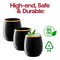 Black with Gold Elegant Stemless Plastic Wine Glasses - 12 oz. (64 Glasses)